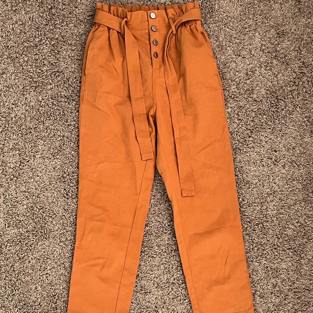 Rust paper bag pants